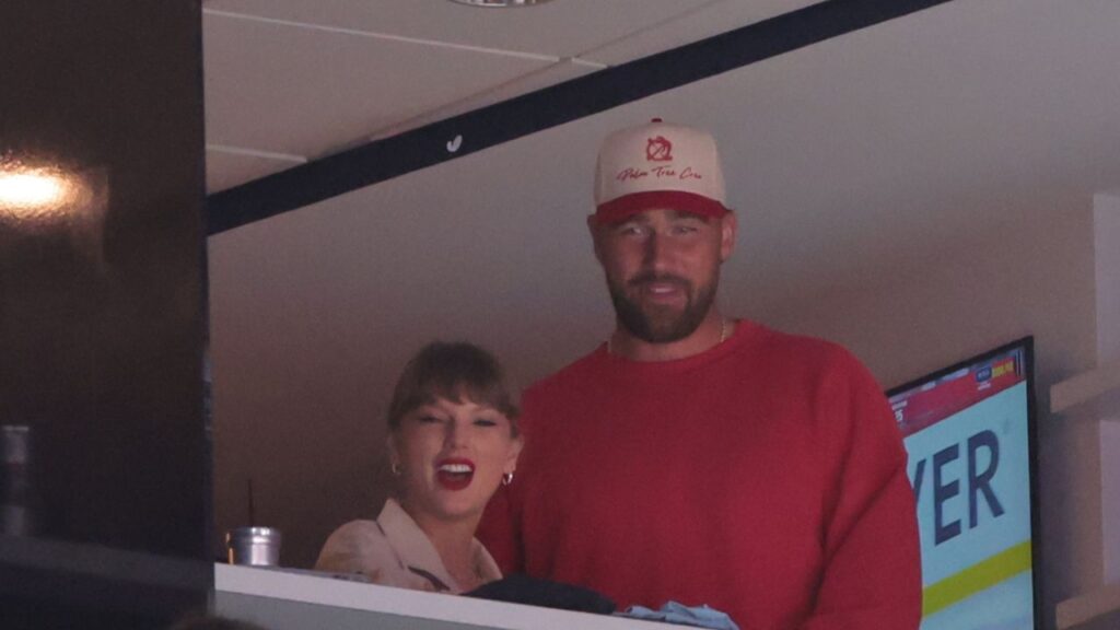 American singer-songwriter Taylor Swift and Kansas City Chiefs Travis Kelce are in attendance during the game between Edmonton Oilers and Florida Panthers in game four of the 2025 Stanley Cup Final at Amerant Bank Arena.