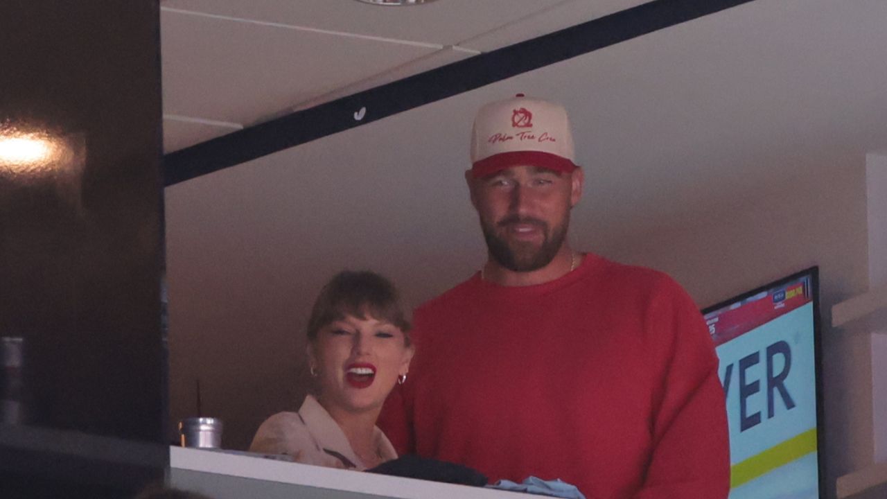 American singer-songwriter Taylor Swift and Kansas City Chiefs Travis Kelce are in attendance during the game between Edmonton Oilers and Florida Panthers in game four of the 2025 Stanley Cup Final at Amerant Bank Arena.