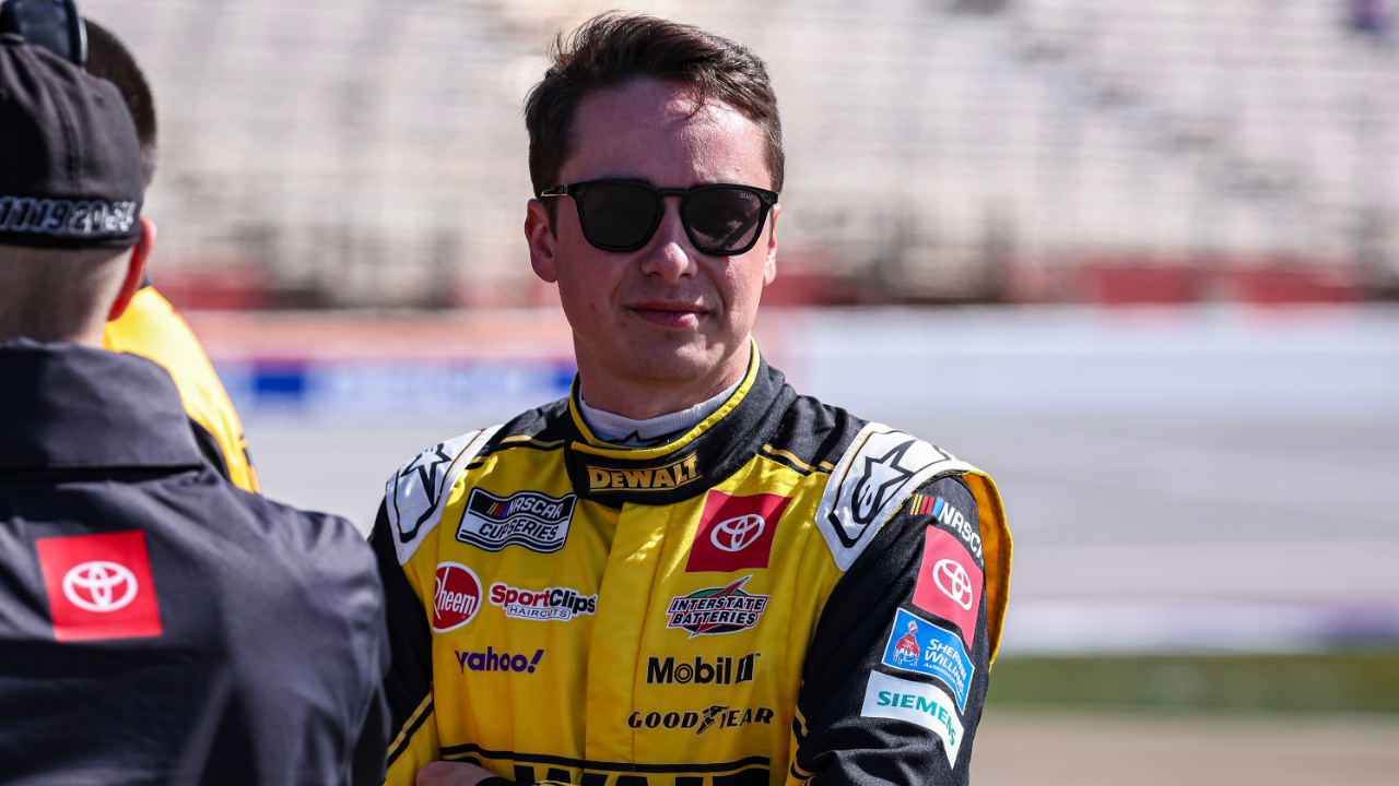 NASCAR Cup Series driver Christopher Bell (20) on pit road prior to qualifying for the Ambetter Health 400 at Atlanta Motor Speedway.