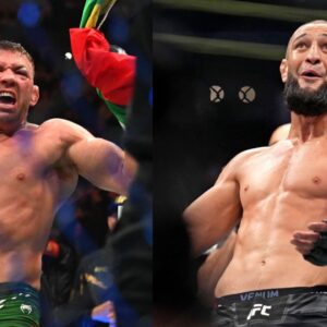 Dricus du Plessis (L), Khamzat Chimaev (R)