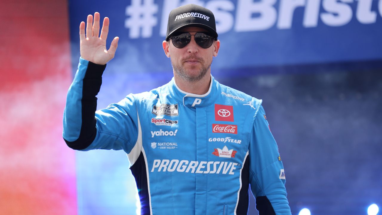 NASCAR Cup Series driver Denny Hamlin (11) during driver introductions for the NASCAR Food City 500 at Bristol Motor Speedway.