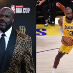 Shaquille O'Neal (L), LeBron James (R)