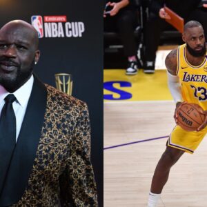 Shaquille O'Neal (L), LeBron James (R)
