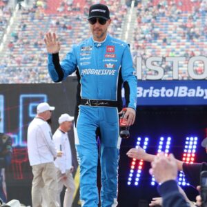 NASCAR Cup Series driver Denny Hamlin (11) during driver introductions for the NASCAR Food City 500 at Bristol Motor Speedway.
