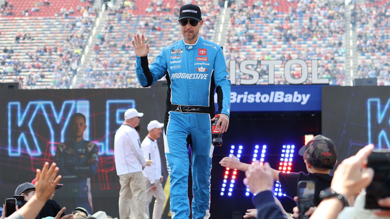 NASCAR Cup Series driver Denny Hamlin (11) during driver introductions for the NASCAR Food City 500 at Bristol Motor Speedway.