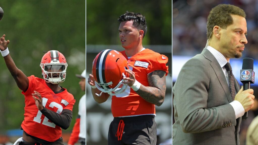 Dillon Gabriel, Shedeur Sanders and Chris Broussard