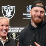 Las Vegas Raiders defensive end Maxx Crosby (right) and coach Pete Carroll at press conference at Intermountain Health Performance Center.“At This Level, I’ve Never Experienced It”: Maxx Crosby Gushes Over New Raiders Head Coach Pete Carroll
