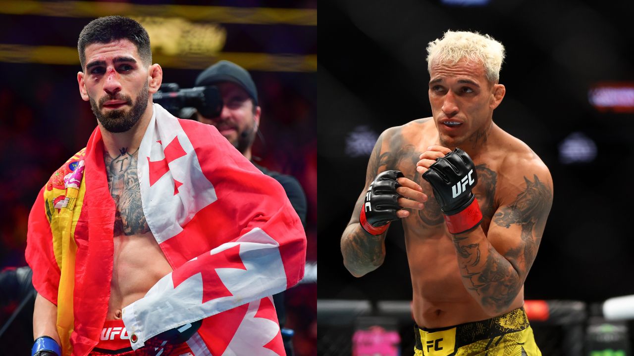 Ilia Topuria (L), Charles Oliveira (R)