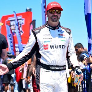 NASCAR Cup Series driver Josh Berry (21) is introduced before the start of the Wurth 400 race at Texas Motor Speedway.