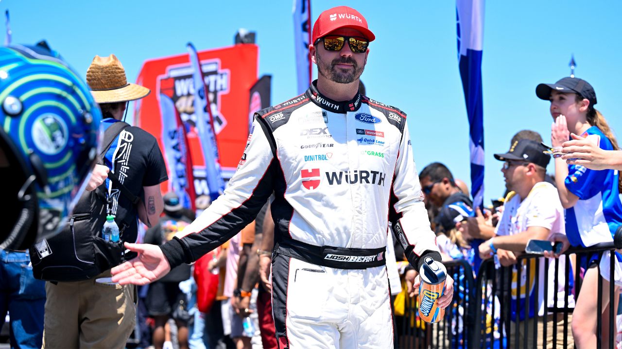 NASCAR Cup Series driver Josh Berry (21) is introduced before the start of the Wurth 400 race at Texas Motor Speedway.