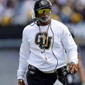 Colorado Buffaloes head coach Deion Sanders during the spring game at Folsom Field.