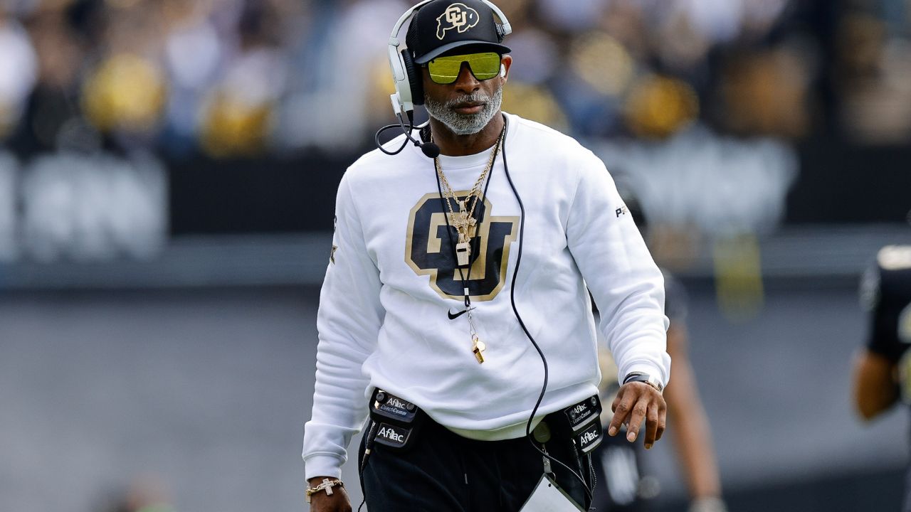 Colorado Buffaloes head coach Deion Sanders during the spring game at Folsom Field.