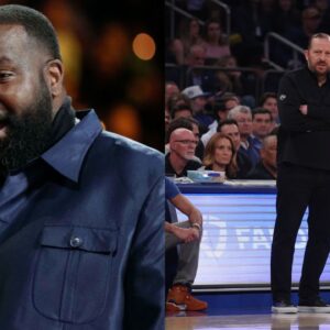Kendrick Perkins (L), Former Knicks head coach Tom Thibodeau (R)