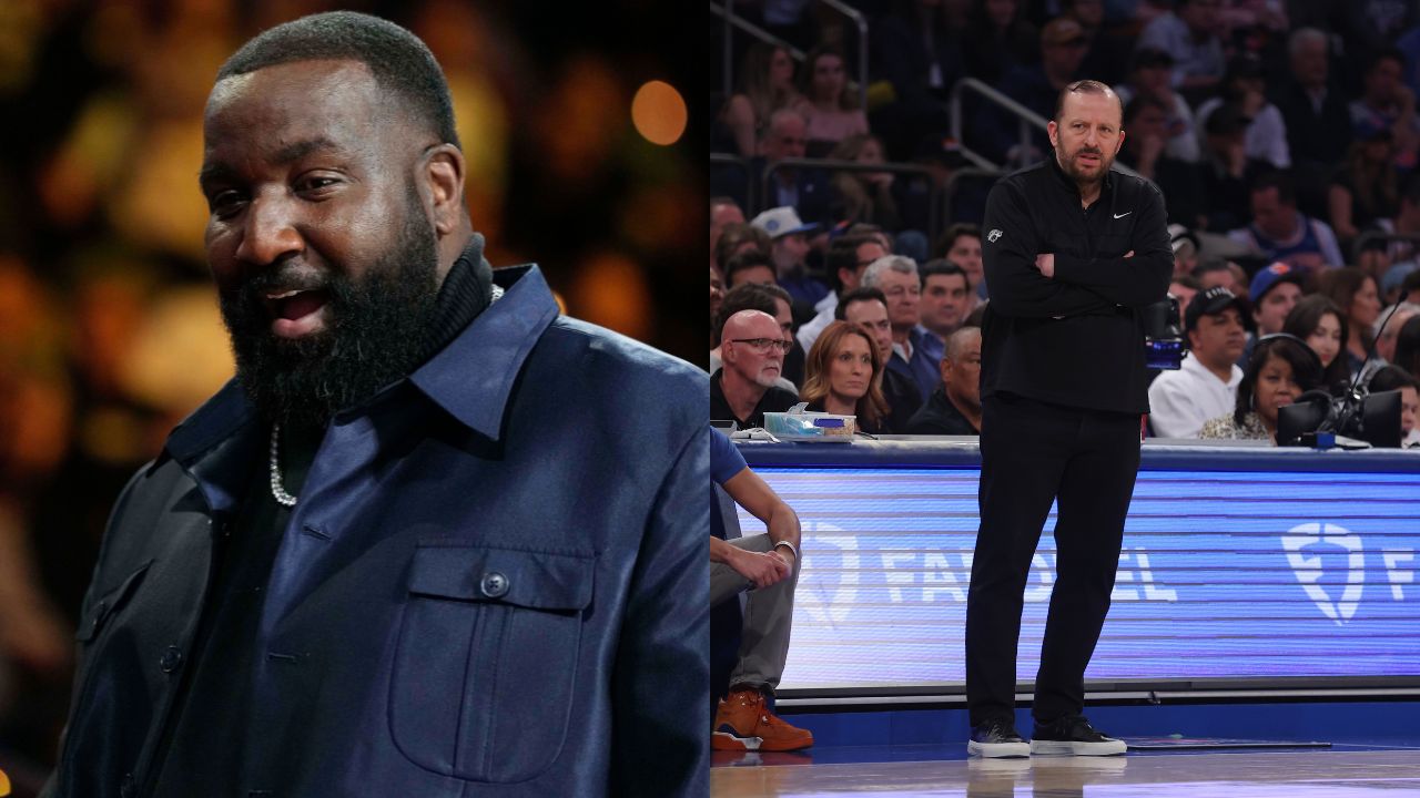 Kendrick Perkins (L), Former Knicks head coach Tom Thibodeau (R)