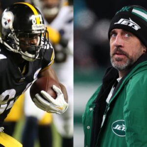 Antonio Brown (L) and Aaron Rodgers (R)