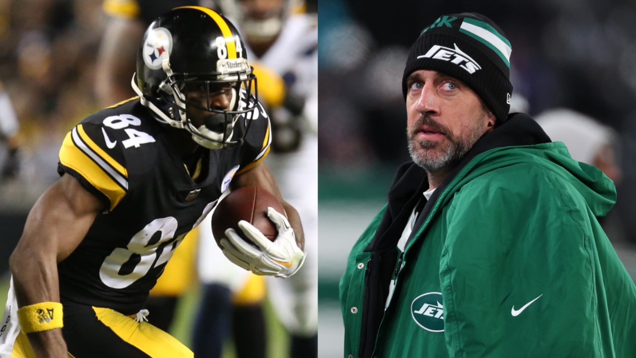 Antonio Brown (L) and Aaron Rodgers (R)