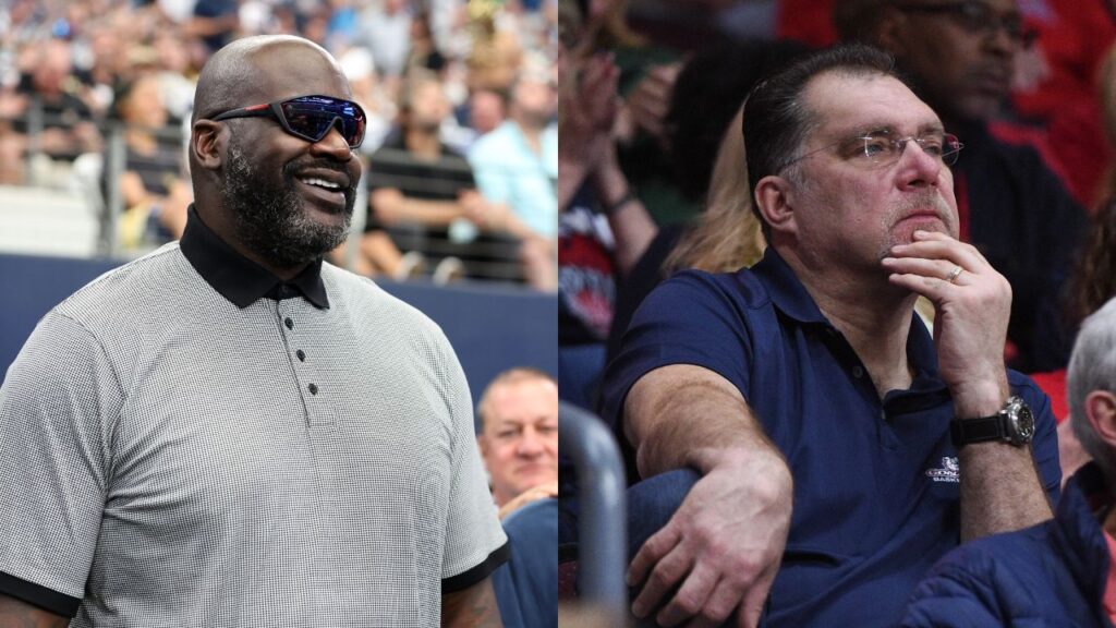 Shaquille O'Neal (L), Arvydas Sabonis (R)