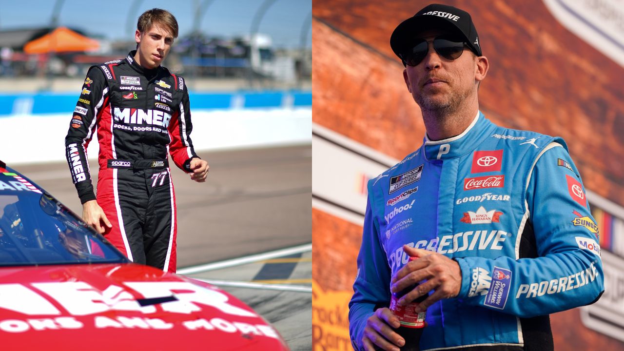 Carson Hocevar and Denny Hamlin