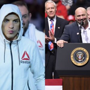 Renato Moicano (L) and Dana White (R)