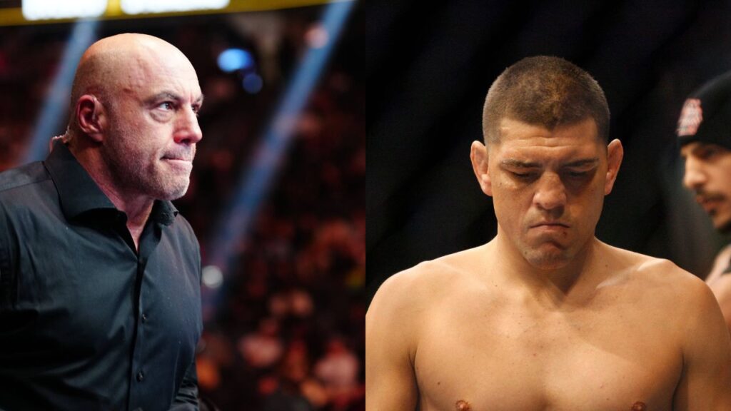 Joe Rogan (L), Nick Diaz (R)