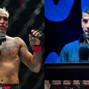 Charles Oliveira (L) and Ilia Topuria (R)