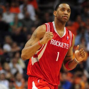 Mar. 22, 2008; Phoenix, AZ, USA; Houston Rockets guard (1) Tracy McGrady against the Phoenix Suns at the US Airways Center. Mandatory Credit: Mark J. Rebilas-Imagn Images