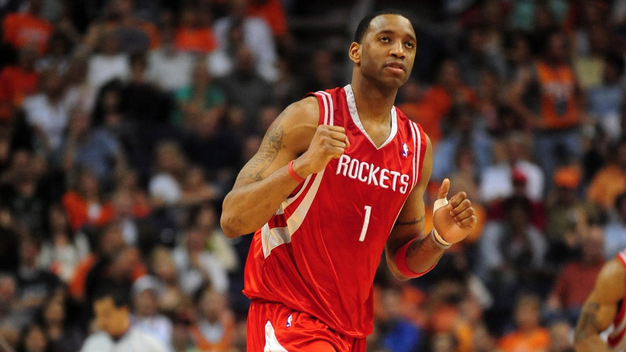 Mar. 22, 2008; Phoenix, AZ, USA; Houston Rockets guard (1) Tracy McGrady against the Phoenix Suns at the US Airways Center. Mandatory Credit: Mark J. Rebilas-Imagn Images
