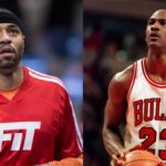 Kenyon Martin (L) and Michael Jordan (R)