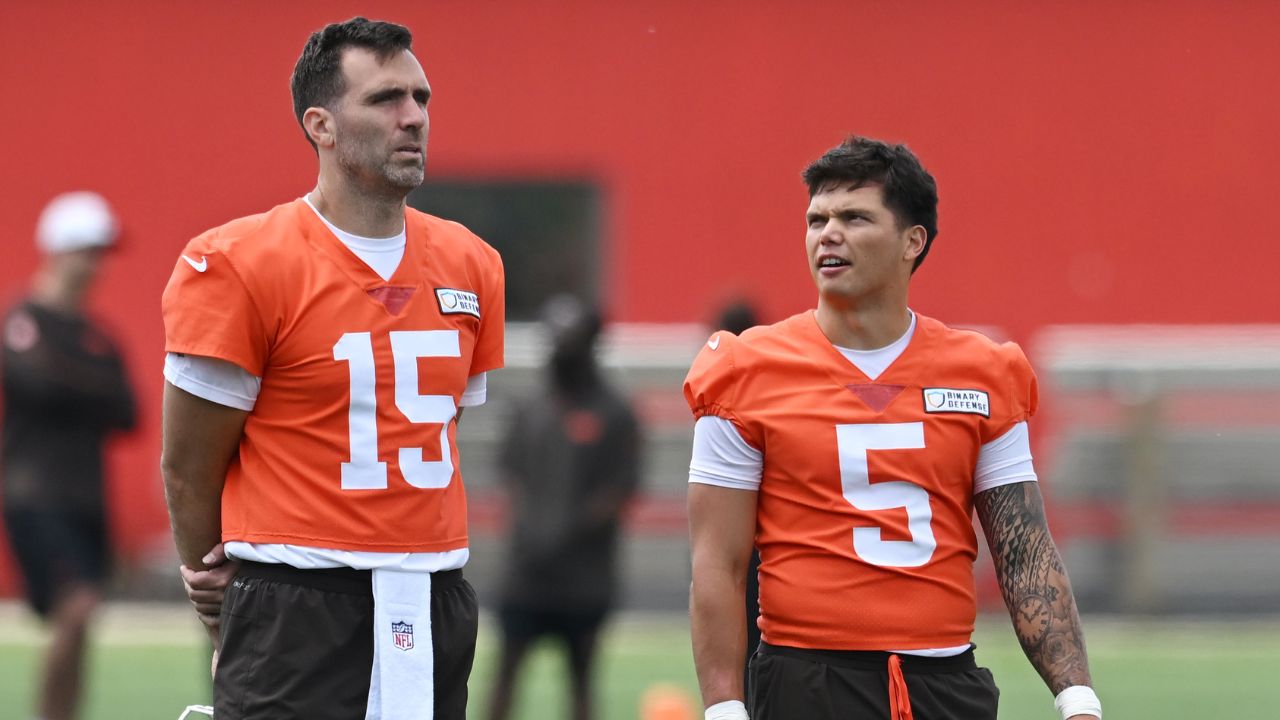 Joe Flacco and Dillon Gabriel