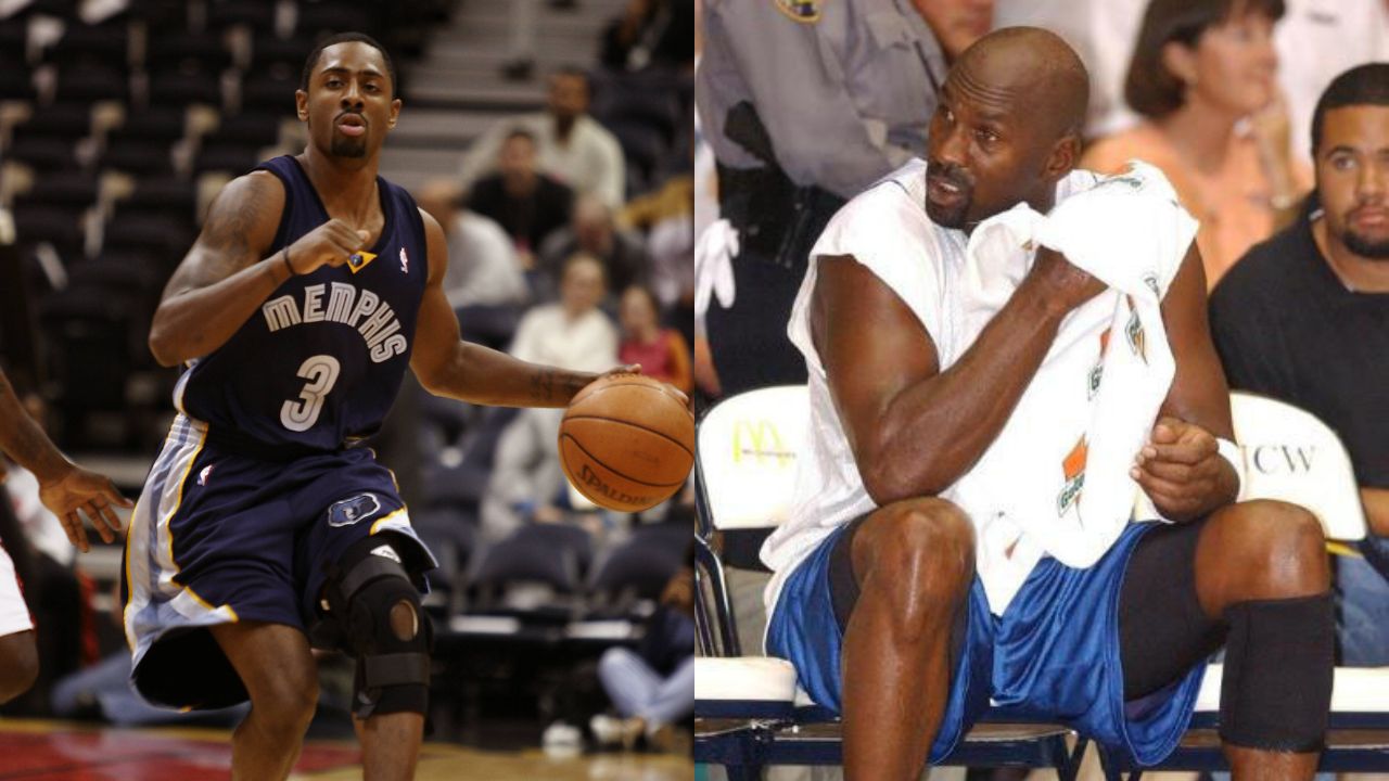 Troy Bell (L), Michael Jordan (R)
