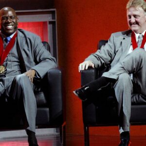 Hall of Fame Earvin Magic Johnson and Larry Bird were inducted into the National Collegiate Basketball Hall of Fame in Kansas City, Missouri, Sunday, November 22, 2009.