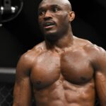 Kamaru Usman reacts during his fight