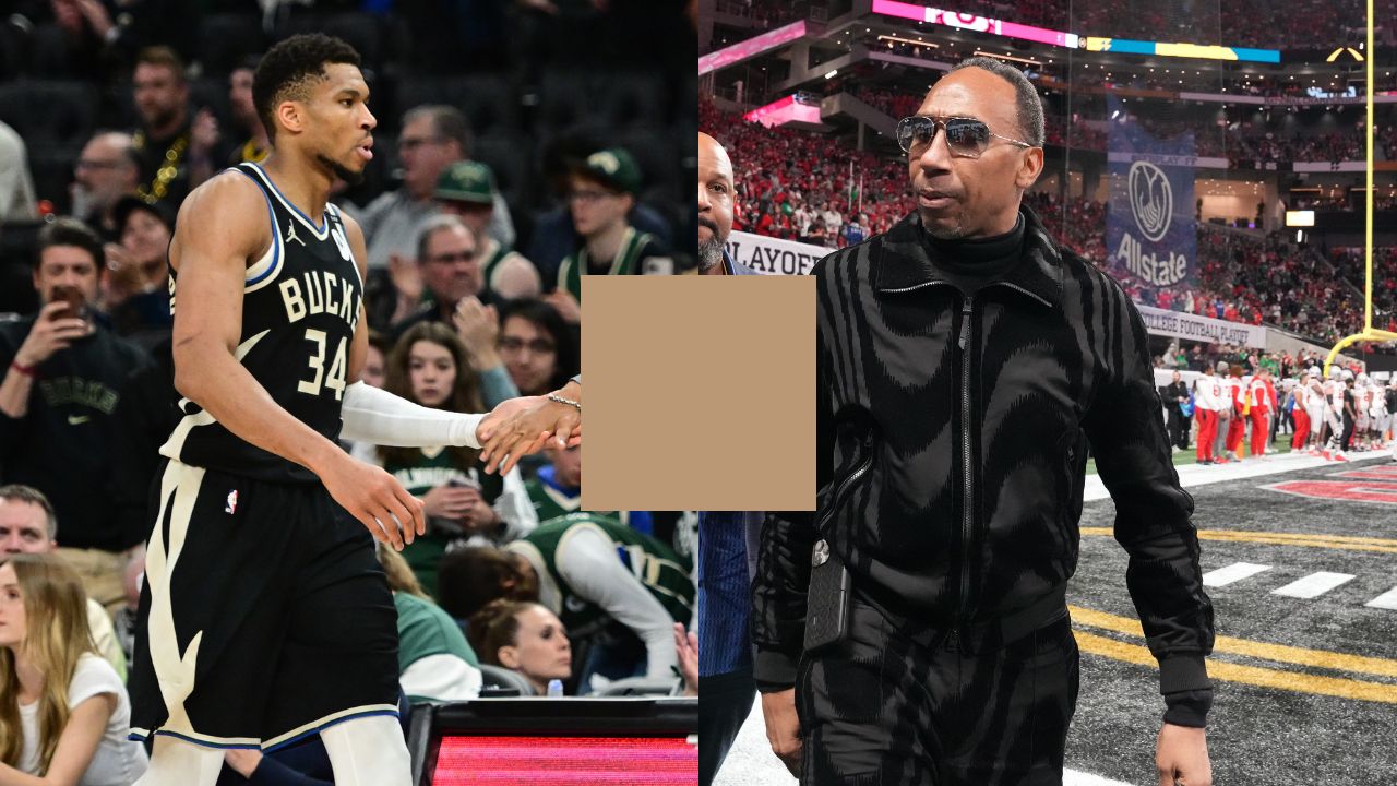 (L) Giannis Antetokounmpo (R) Stephen A. Smith