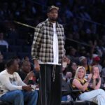 May 25, 2025; Los Angeles, California, USA; Kevin Durant attends the WNBA game between the Chicago Sky and the LA Sparks at Crypto.com Arena. Mandatory Credit: Kirby Lee-Imagn Images