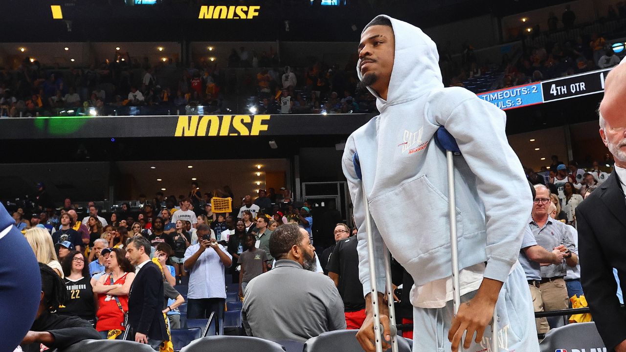 Memphis Grizzlies guard Ja Morant (12) looks on during a time out during the fourth quarter against the Oklahoma City Thunder during game four for the first round of the 2024 NBA Playoffs at FedExForum.