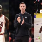 (L-R) Michael Jordan, Steve Nash, LeBron James