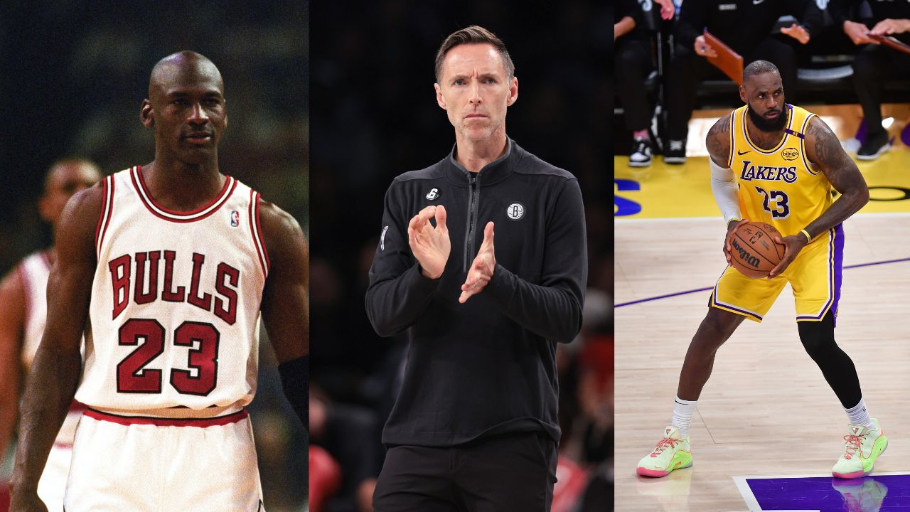 (L-R) Michael Jordan, Steve Nash, LeBron James