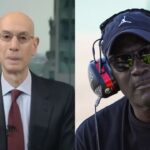 Adam Silver (L) and Michael Jordan (R)