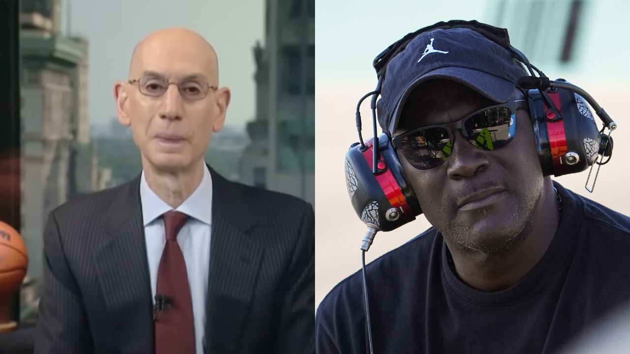 Adam Silver (L) and Michael Jordan (R)