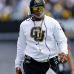 Colorado Buffaloes head coach Deion Sanders during the spring game at Folsom Field.