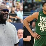Shaquille O'Neal (L), Giannis Antetokounmpo (R)