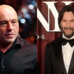 Joe Rogan (L) and Keanu Reeves (R)