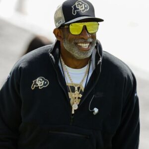 Colorado Buffaloes head coach Deion Sanders during the spring game at Folsom Field.