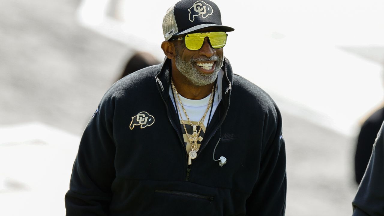 Colorado Buffaloes head coach Deion Sanders during the spring game at Folsom Field.