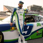 NASCAR Xfinity Series driver Ross Chastain prepares for the race before the Tennessee Lottery 250 at Nashville Superspeedway in Lebanon, Tenn.
