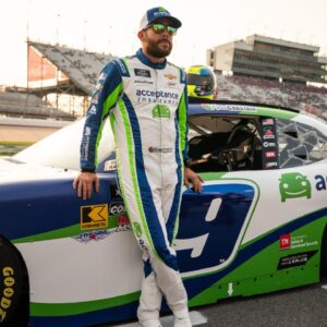 NASCAR Xfinity Series driver Ross Chastain prepares for the race before the Tennessee Lottery 250 at Nashville Superspeedway in Lebanon, Tenn.