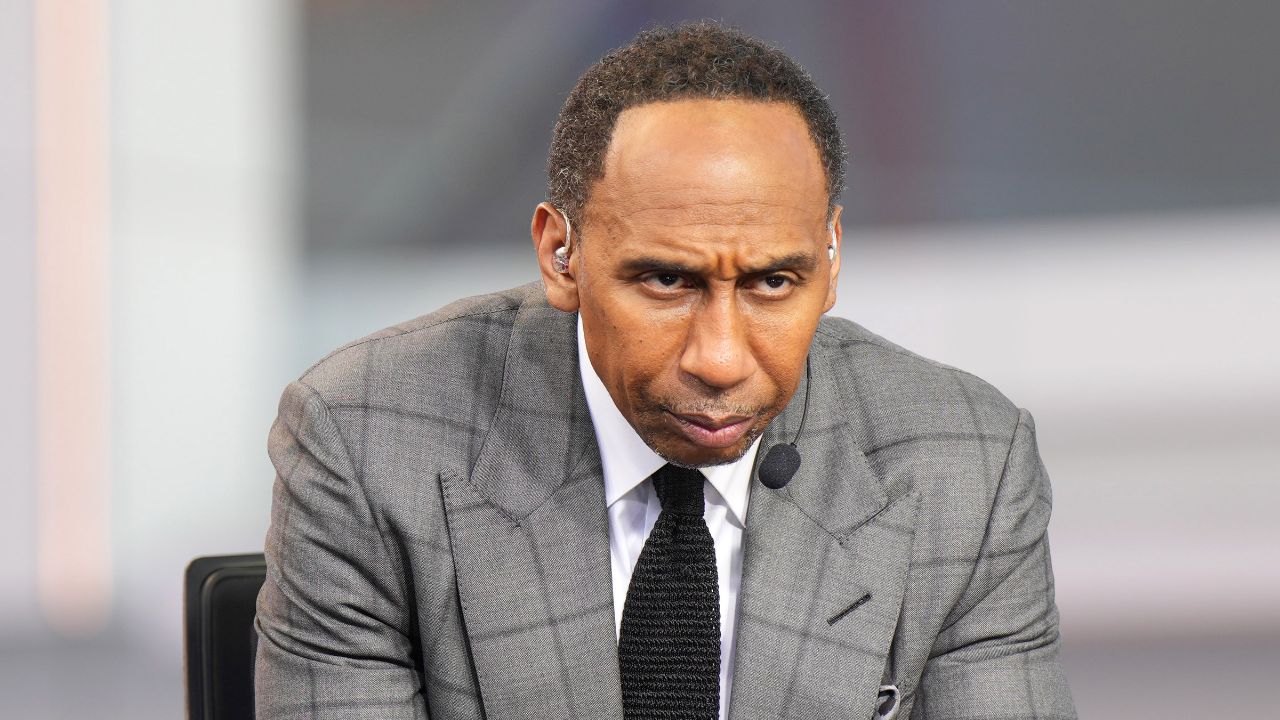 Stephen A. Smith (Stephen Smith) on the ESPN NBA Countdown live set at Intuit Dome.