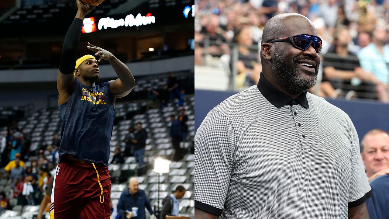 Brendan Haywood (L), Shaquille O'Neal (R)