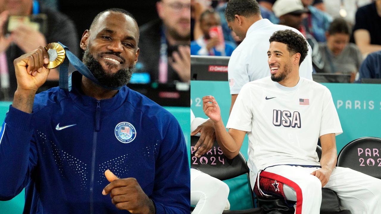 LeBron James (L) Tyrese Haliburton (R)