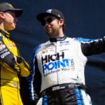 NASCAR Cup Series driver Christopher Bell (left) with Chase Briscoe during the Folds of Honor QuikTrip 500 at Atlanta Motor Speedway.